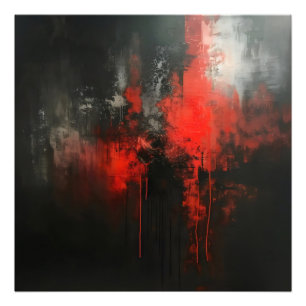 Red Black Abstract Art Photo Print
