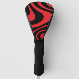 Red Black Abstract Dynamic Modern Look Golf Head Cover