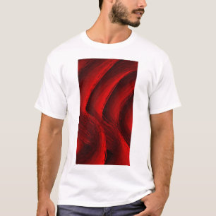 Red & Black Abstract Flow Bold Modern Art Desig T-Shirt