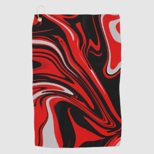 Red & Black Abstract Golf Towel