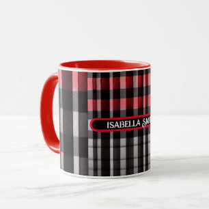 Red Black Abstract Plaid Modern Collection Mug