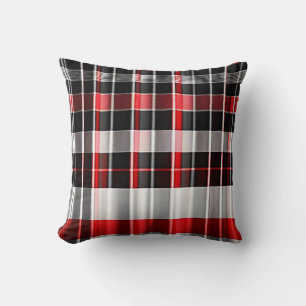 Red Black Abstract Plaid Popular Collection Cushion