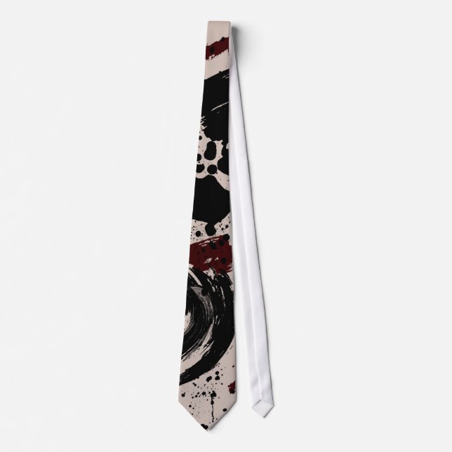 Red Black Abstract Tie (Front)