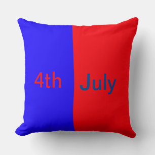 Red black American day 4th july add text simple Cushion