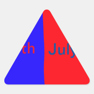 Red black American day 4th july add text simple Triangle Sticker