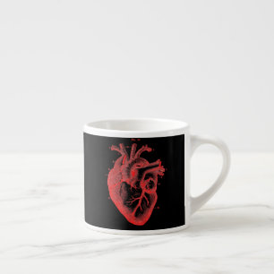 Red & Black Anatomical Heart Espresso Mug