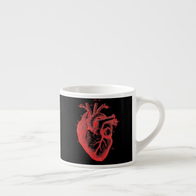 Red & Black Anatomical Heart Espresso Mug         (Right)