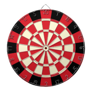 Red, Black, and Cream Beige Colour Retro Style Dartboard