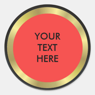 Red, Black and Gold Elegance Classic Round Sticker