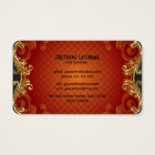 Red Black And Gold Swirls Business Card Template 3