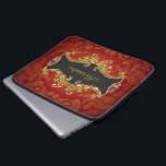 Red Black And Gold Tones Vintage Swirls-Monogram Laptop Sleeve<br><div class="desc">Elegant red black and gold vintage ornate swirls frame for your custom monogram/name.  Available on other products and can be requested for any of the products offered at Zazzle.</div>