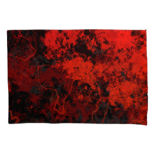 Red, Black and Gray Marble Abstract Pillowcase