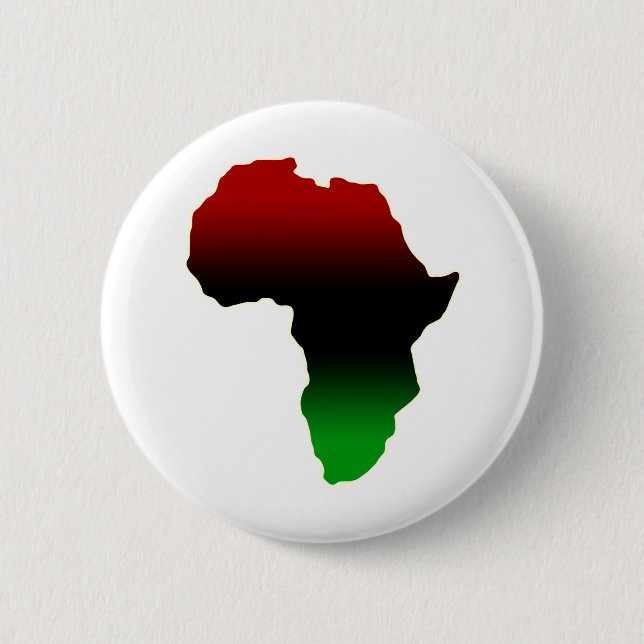 Red, Black and Green Africa Shape 6 Cm Round Badge (Front)