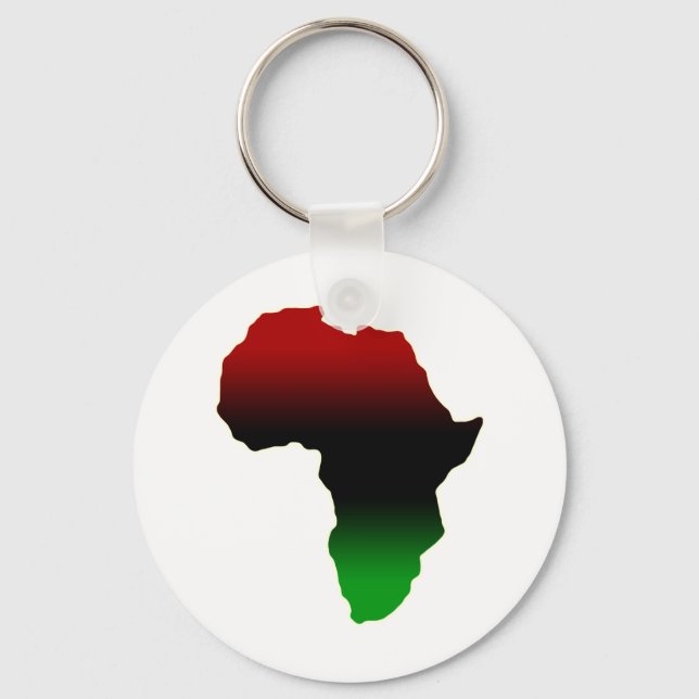 Red, Black and Green Africa Shape Key Ring (Front)