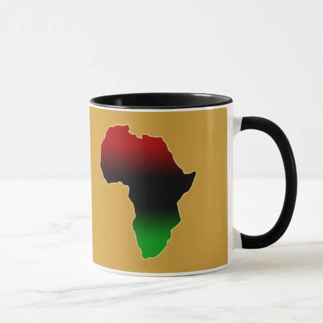 Red, Black and Green Africa Shape Mug (Right)