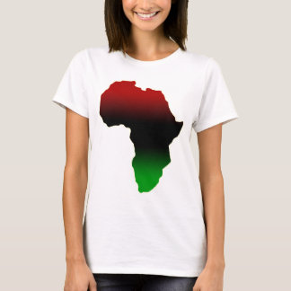 Red, Black and Green Africa Shape T-Shirt