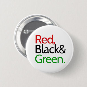 Red, Black and Green-African American 6 Cm Round Badge