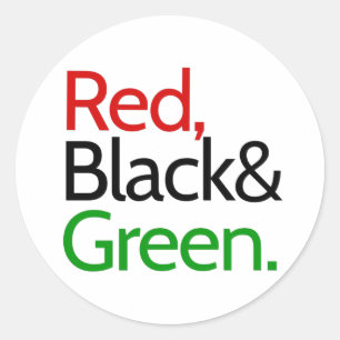 Red, Black and Green-African American Classic Round Sticker