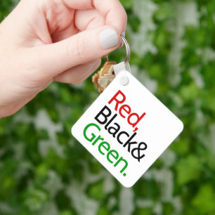 Red, Black and Green-African American Key Ring