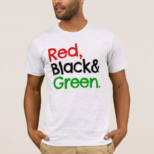 Red, Black and Green-African American T-Shirt