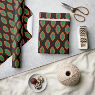 Red, Black, And, Green Ankara Style Wrapping Paper