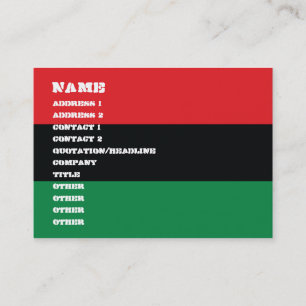 Red, Black and Green Flag Business Card
