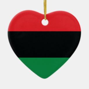 Red, Black and Green Flag Ceramic Tree Decoration
