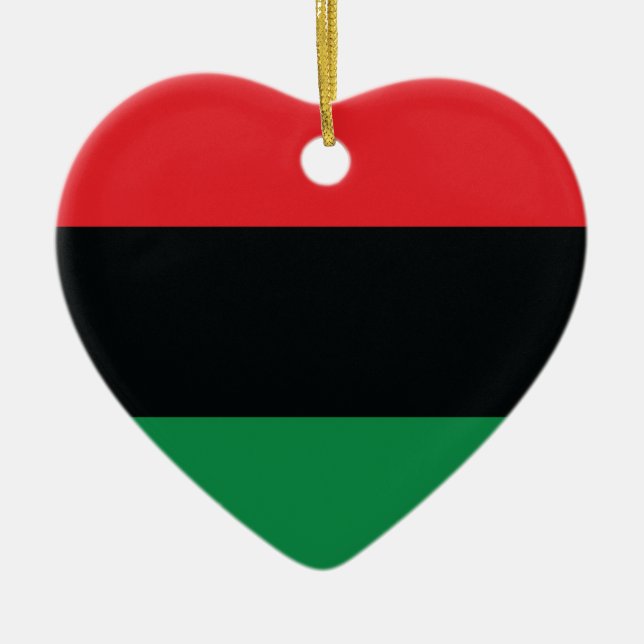 Red, Black and Green Flag Ceramic Tree Decoration (Front)