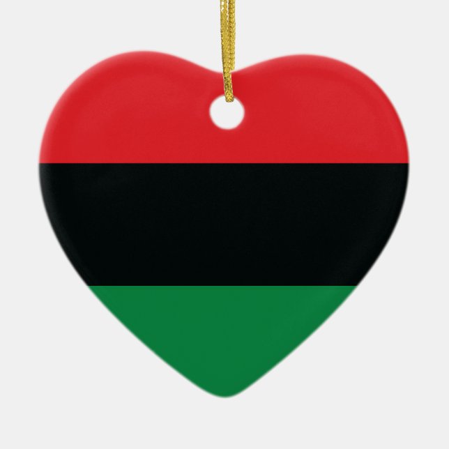 Red, Black and Green Flag Ceramic Tree Decoration (Front)