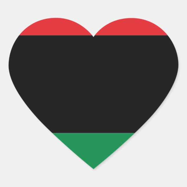 Red Black and Green Flag Heart Sticker (Front)