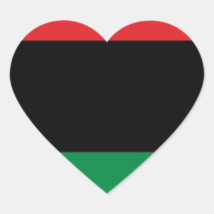 Red Black and Green Flag Heart Sticker