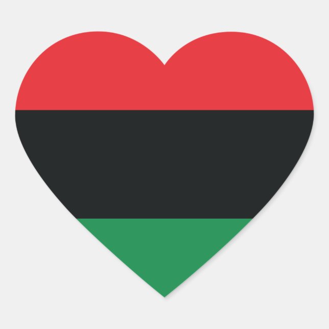 Red, Black and Green Flag Heart Sticker (Front)