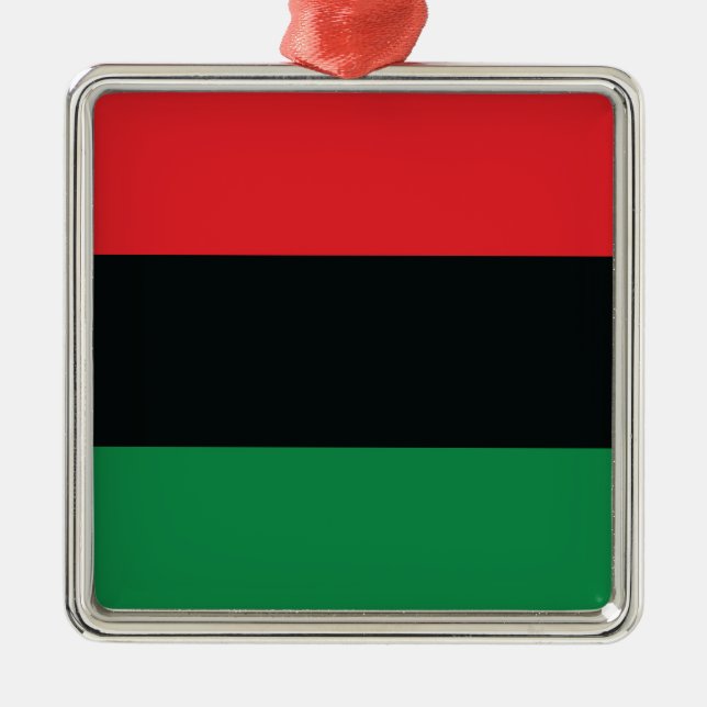 Red, Black and Green Flag Metal Tree Decoration (Front)