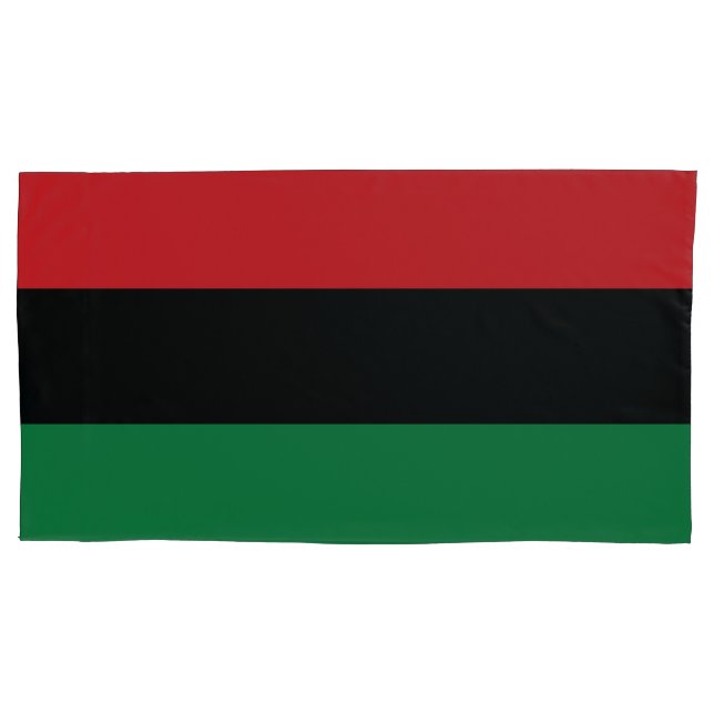 Red, Black and Green Flag Pillowcase (Front-Left)