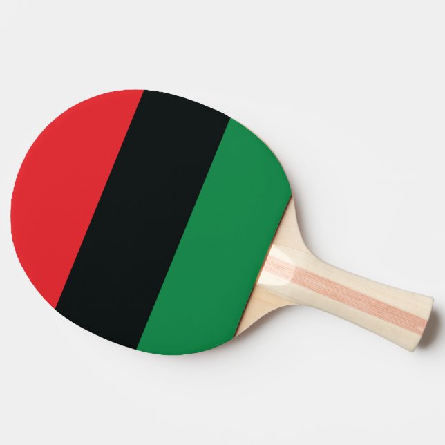 Red, Black and Green Flag Ping Pong Paddle (Side)
