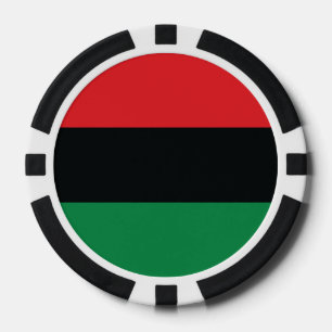 Red, Black and Green Flag Poker Chips