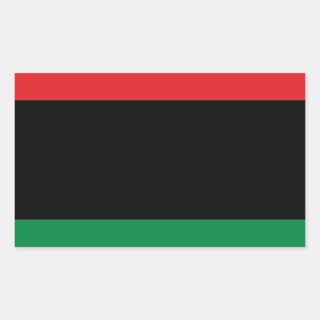 Red Black and Green Flag Rectangular Sticker (Front)
