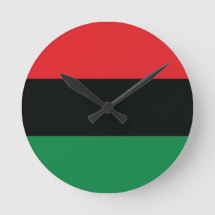 Red, Black and Green Flag Round Clock