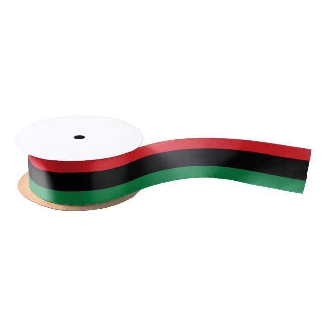 Red, Black and Green Flag Satin Ribbon (Spool)