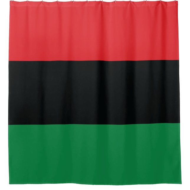 Red, Black and Green Flag Shower Curtain (Front)