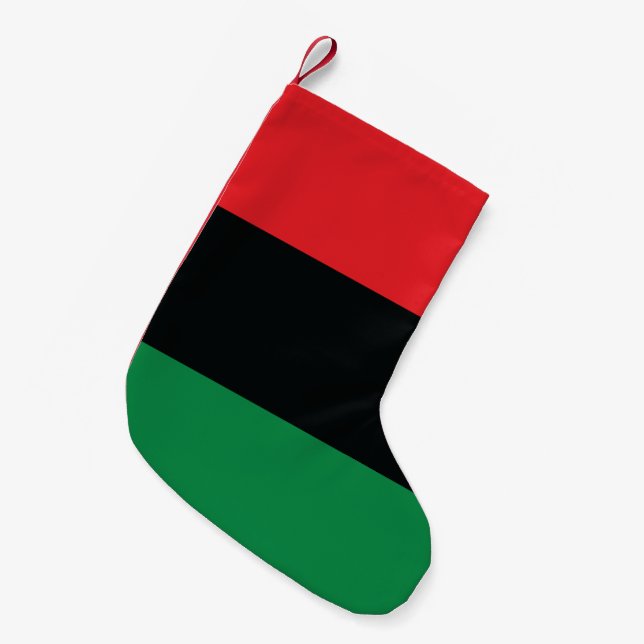 Red, Black and Green Flag Small Christmas Stocking (Front (Hanging))