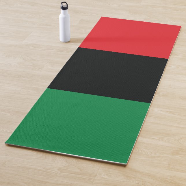 Red, Black and Green Flag Yoga Mat (In Situ)