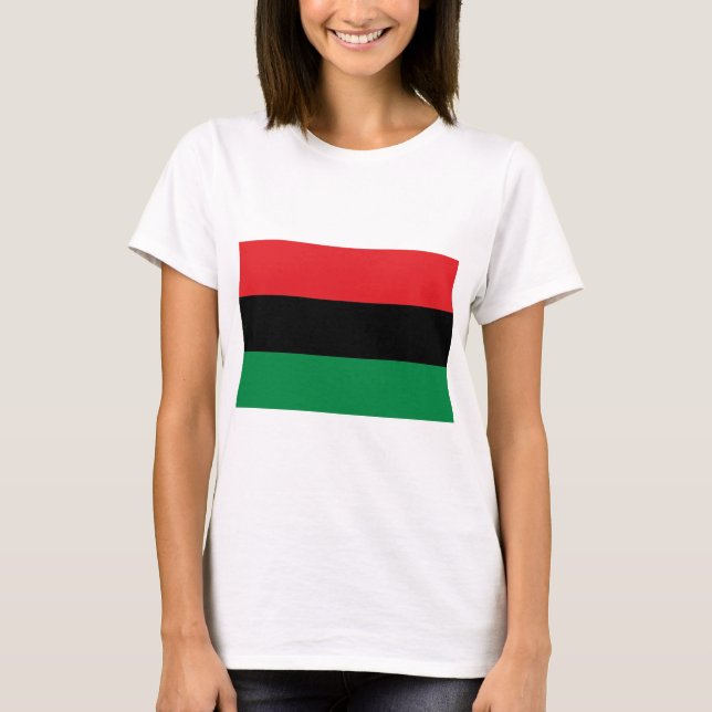 Red Black and Green Pan-African UNIA flag T-Shirt (Front)