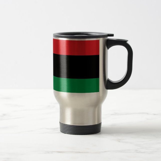 Red Black and Green Pan-African UNIA flag Travel Mug (Right)