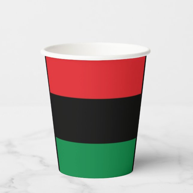 Red Black and Green Paper Cups (Front)