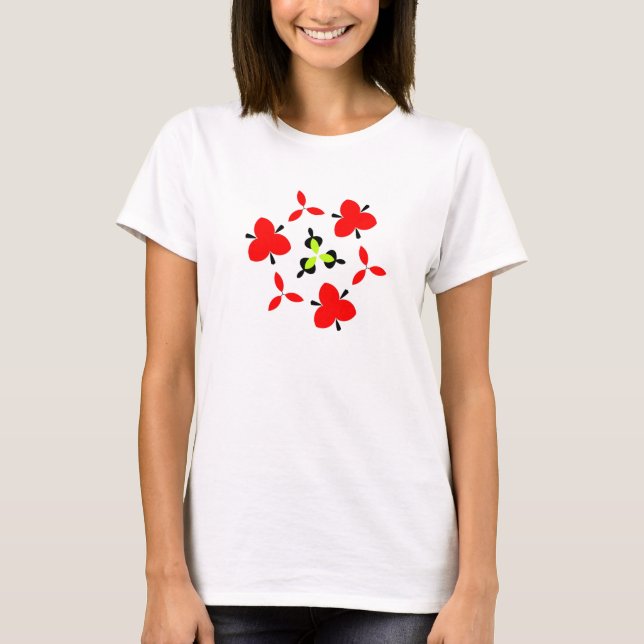 Red black and green pattern T-Shirt (Front)