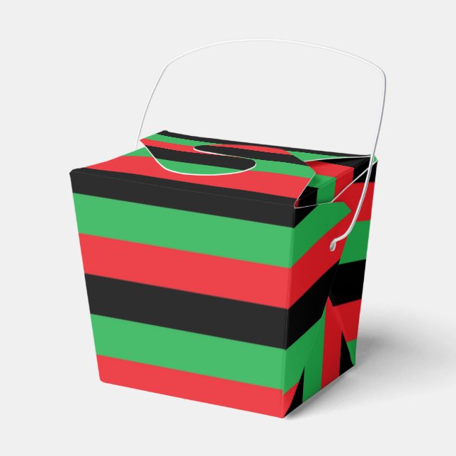 Red, Black and Green Stripes Favour Box (Front Side)