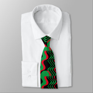 RED BLACK AND GREEN TIE