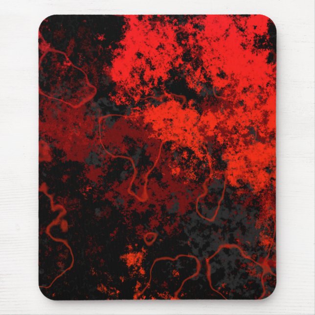 Red, Black and Grey Marble Abstract Mouse Mat (Front)