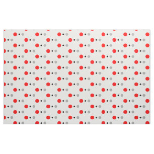 Red Black and Grey Polka Dot Fabric